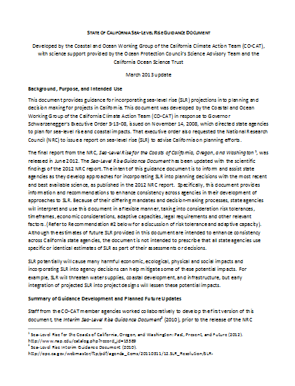 Click for SLR Guidance Document (2013)